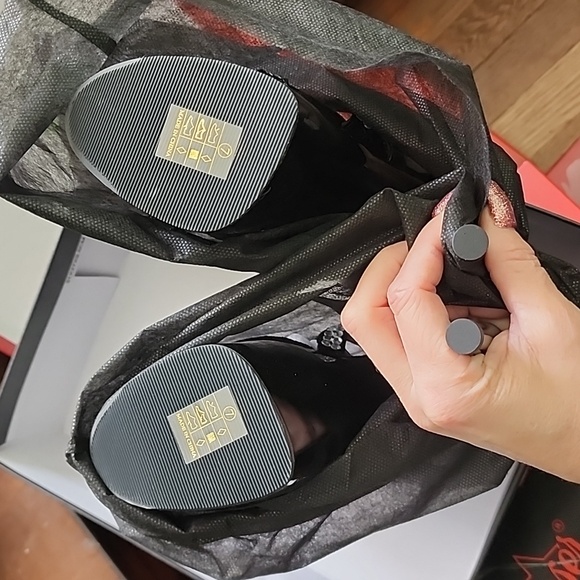 Pleaser Black & Diamond Cage Bootie Stiletto Sandal - 7 - New In Box - Picture 7 of 7